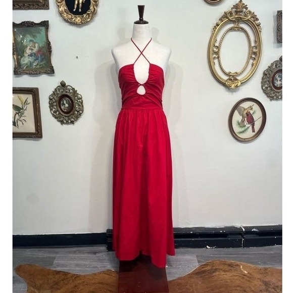 Reformation Dresses & Skirts - Reformation "Mica" Halter Maxi Dress in Crimson - Size 2